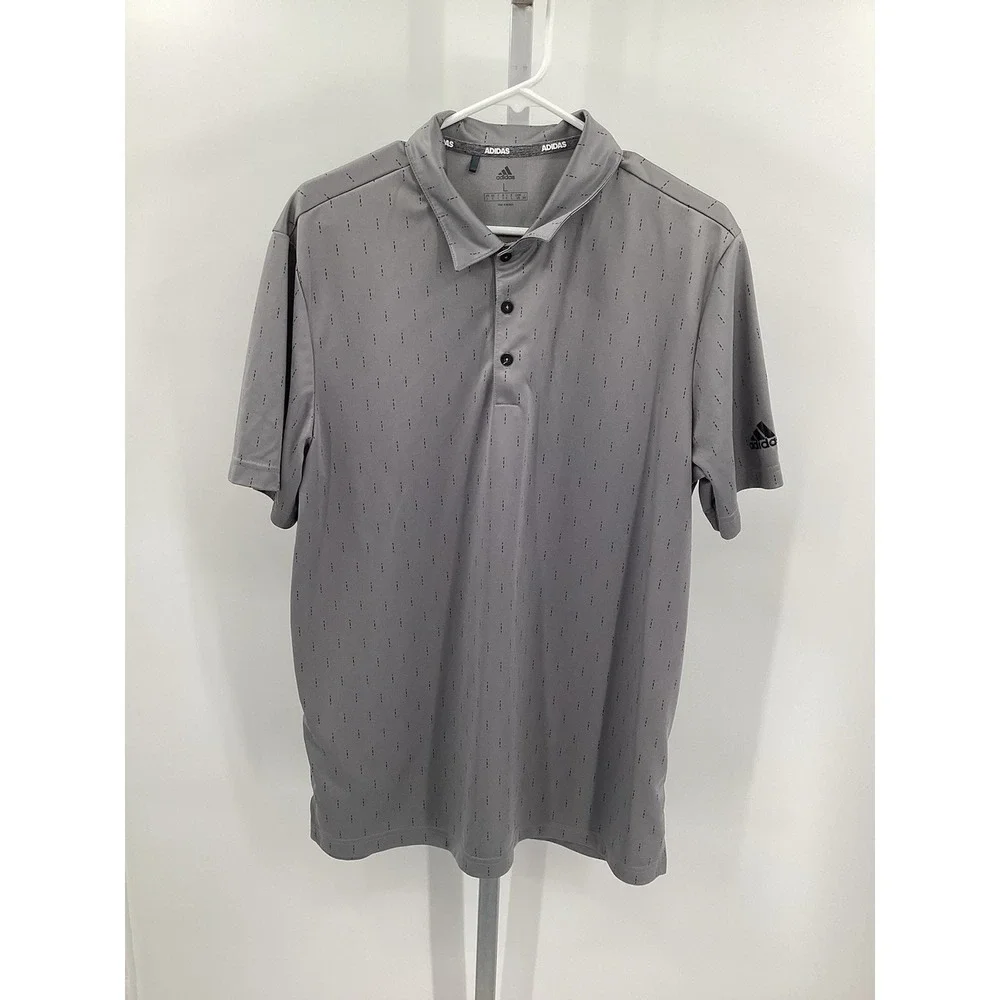 Men's Adidas Short Sleeved Performance‎ Golf Polo Large Gray